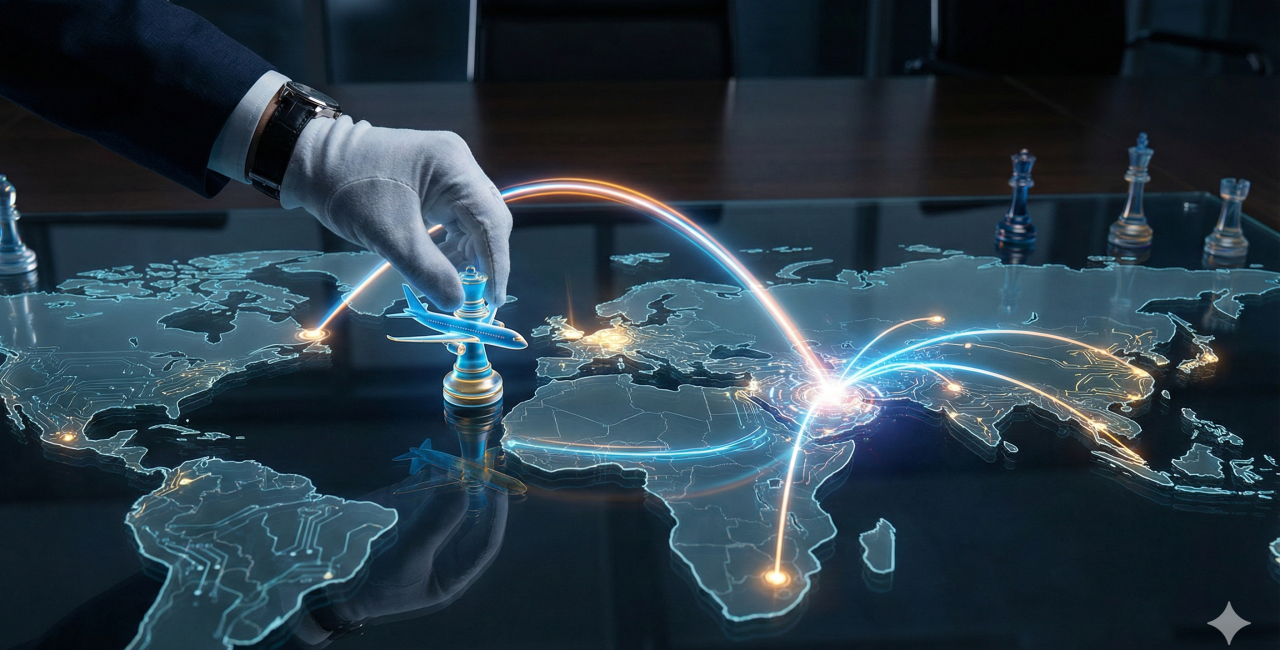 Map showing new flight connectivity from Poland to Middle East and Asia hubs reinforcing Poland as a growing tourism source market.